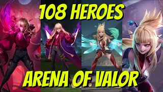 ALL 108 HEROES ARENA OF VALOR REWIND 2020 Cinematic 3D and 2D - NEW HERO AOV 2020 - 2021