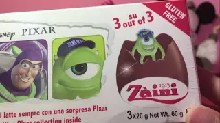 SURPRISE Disney Pixar  chocolate eggs 3 pack Zaini ,Mike wazowski, Mickey Mouse like kinder surprise