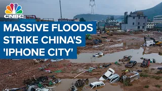 Massive floods strike China's 'iPhone City' after heaviest rains in 1,000 years