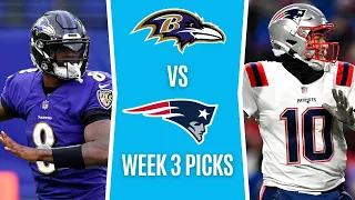 NFL Week 3 Free Picks - RAVENS vs PATRIOTS - NFL Odds this Week