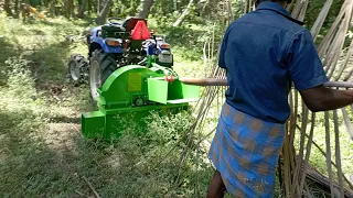 coconut shredder operated by farmtrac atom 26