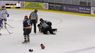 Ian Schultz vs Tom Muir EIHL fight 11-3-17