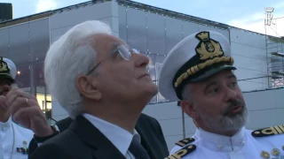 Il Presidente Mattarella a bordo dell'Amerigo Vespucci