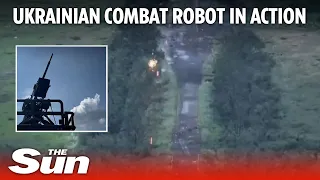 Ukrainian wheeled combat robot Ironclad destroys Russian positions