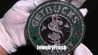 JewelryFresh Custom Jumbo Iced Out GET BUCKS Medallion ICY CUSTOM PIECE!