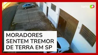 Câmeras de segurança registram tremor de terra no interior de SP