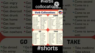 Verbs collocations#Get/come/go/take|English grammar Learning#spoken English practice#vocabulary