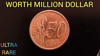 50 EUROCENTS GOLD 👉 $ 1,000,000,00 👈 RARE COIN WORTH MILLION DOLLAR TO LOOK FOR THIS