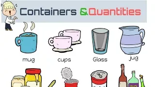 Containers and Quantities Vocabulary Words with Pictures