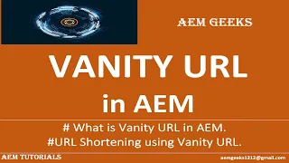 AEM Tutorial #66 | Vanity URL in AEM