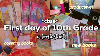 Vlog💜 First Day of 10th grade ft. new books, new session | a fresh start🌱✨