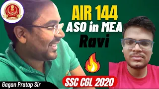 Rank 144 in first attempt Ravi🔥 SSC CGL 2020 Result Reaction | Gagan Pratap Sir