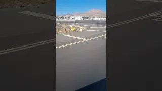 Landing in Lanzarote, Arrecife airport, Canary Islands