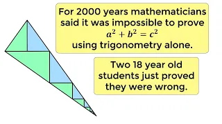 18 year old students just discovered a proof of Pythagoras that mathematicians said was impossible