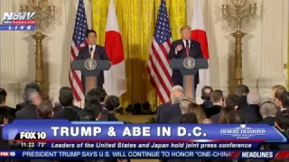 FNN: Donald Trump & Japan Prime Minister Shinzo Abe Hold Joint Press Conference at White House
