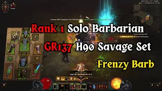 Diablo 3 Barbarian Solo - Rank 1 - S31 - GR137 with Frenzy setup