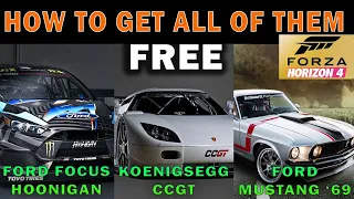 Koenigsegg CCGT + Focus Hoonigan + Mustang 69 - How to get the FREE in Forza 4???