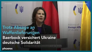 Pressekonferenz von Annalena Baerbock während ihres Besuchs in der Ukraine