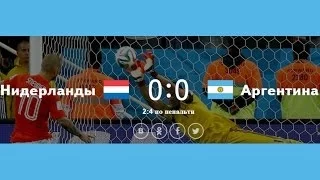Нидерланды (Голландия) Аргентина 0:0 (2:4). Чемпионат мира по футболу 2014 (обзор матча)