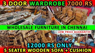 3 Seater Wooden Sofa 6500 ரூபாய் மட்டுமே ! Ramapuram Wholesale Furniture | CHEAPEST FURNITURE MARKET