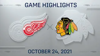 NHL Highlights | Red Wings vs. Blackhawks - Oct. 24, 2021.