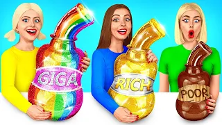 Rich vs Poor vs Giga Rich Food Challenge | Expensive vs Cheap Cooking War by RATATA COOL