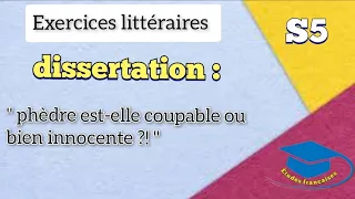 phèdre dissertation. exercices littéraires #Études_françaises #littératurefrançaise#racine #phèdre