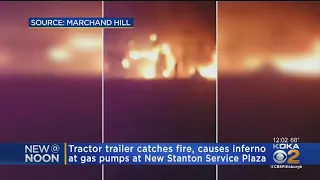 Truck Bursts Into Flames At Pa. Turnpike New Stanton Service Plaza