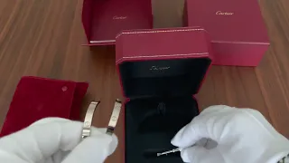 Unboxing Cartier Love 18k white gold bracelet size 17 2022