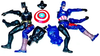 merakit mainan avengers superhero toys, batman vs captain amerika