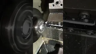 Cnc Machine Operating With Face  grooving cycle