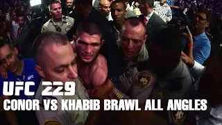 Conor McGregor vs Khabib Team Brawl After UFC 229 from different angles.