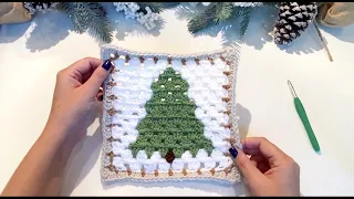 Granny Stitch Christmas Tree Square