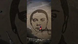 Artist creates incredible 100ft sketch of Greta Thunberg on a beach 🏖 👩‍🎨 💚