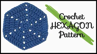 Crochet HEXAGON Pattern | EASY Crochet Coaster | Crochet Solid Hexagon Granny Square
