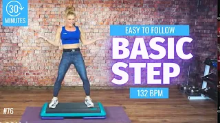 30 Minute Basic Step aerobics Workout Cardio FUN!! 132 BPM Step CLASS!!