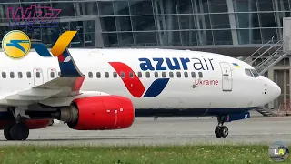 Spotting in Lviv | Boeing 737-800 (Azur Air Ukraine) with red livery + (B739, A320)