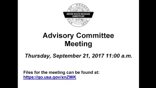 Health Insurance Marketplace Advisory Committee 9/21/17