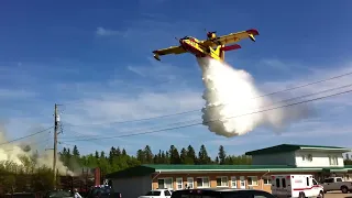 Water bomber used in rail fire