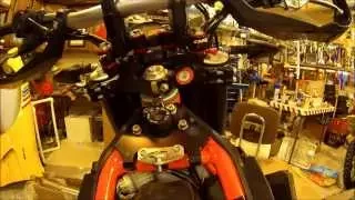 2015 KTM 690R Scotts Steering Stabilizer on BRP Shock Mounts