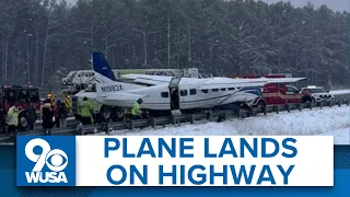 VIDEO: Plane makes emergency landing on Virginia highway