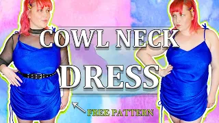 DIY Easy COWL NECK SLIP DRESS with FREE PATTERN! ll DRESS WITH STRAPS ll SATIN DRESS