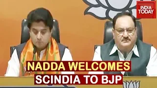 Nadda Welcomes Scindia To BJP; Says BJP Very Democratic Where Everyone Has A Say