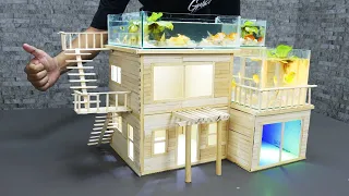 Schönes Aquarium kombinieren mit Eis am Stiel Haus DIY für die Dekoration Ihres Gartens