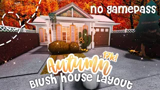 No Gamepass Blush Autumn Single Person House Layout I 17k! I Bloxburg Build and Tour