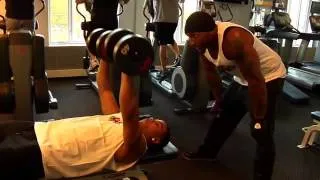 Ray Lewis Bench Presses w/ Nelly in the Gym