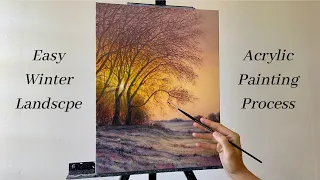 Easy Winter Forest | ACRYLIC PAINTING