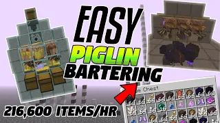 EASY Piglin Bartering - 216,600 Items Per Hour! (Minecraft Java 1.16+)