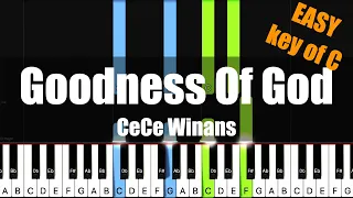 [Synthesia] CeCe Winans - Goodness Of God (Key of C) - Piano Easy Tutorial