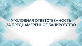 Уголовная ответственность за преднамеренное банкротство: новая реальность. Советы адвоката.